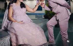 Elegant Lilac maternity gown