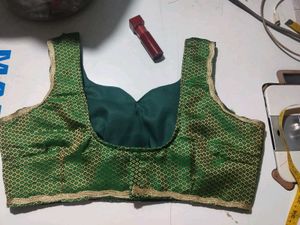Elegant Green Brocade Blouse