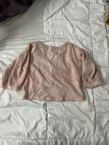 Pink Floral Lace Blouse
