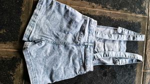 Denim Pinafore Shorts