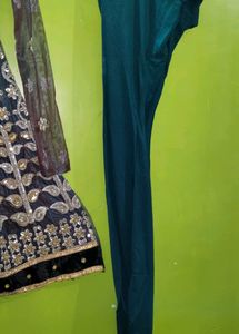 Peacock 🦚 Colour Dress 👗 With Chudi Izar