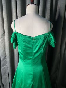 Elegant Off-Shoulder Green Gown