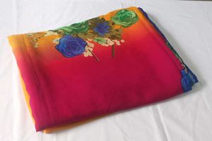 Vibrant Floral Print Saree