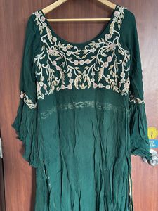 Emerald Green Embroidered Gown