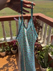 Cute Cherry Print Slip Dress