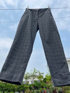 Grey Checkered Trouser Pant