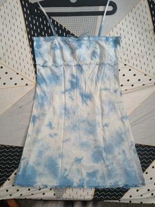 Blue Tie Dye Strappy Slip Dress