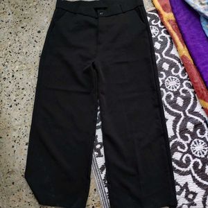 Trousers Classic Black Wide-Leg Pants
