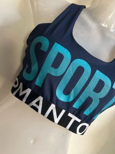 Stylish Navy Sporty Crop Top