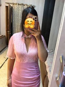 pretty pink slit gown 🩷🦋🎀