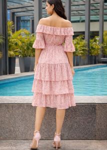 Ruffle Tiered Off-Shoulder Floral Dress