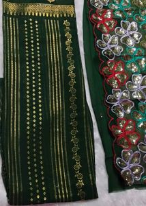 Elegant 🌷🌷 new Geogette Golden Foil Work Saree