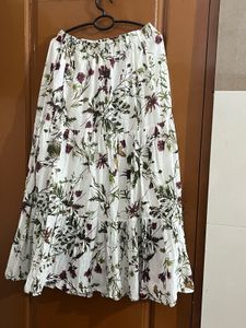Floral Print Tiered Maxi Skirt