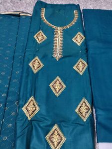 Elegant Teal Embroidered Kurta Set