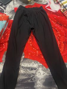 Black Track Pants with Pink Stripes