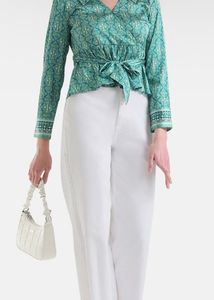 Stylish Printed Wrap Blouse