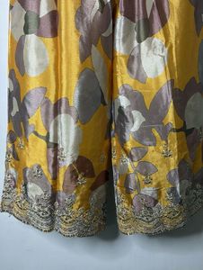 Yellow Floral Kurta Set with Palazzo