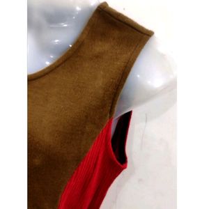 Sleeve Less Sweater Top For Women