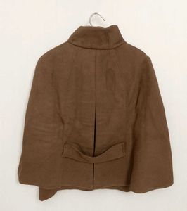 Elegant Brown Cape Jacket
