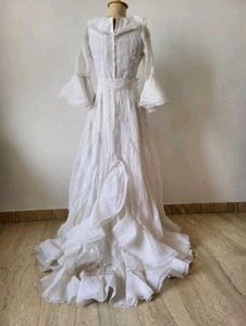 Elegant White Ruffle Maxi Dress