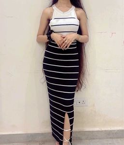 Striped Knit Maxi Dress