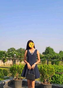 Chic Navy Blue Fit & Flare Dress