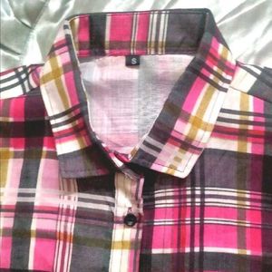 Pink Plaid Shirt