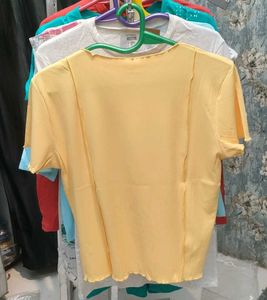 Yellow Ribbed T-Shirt