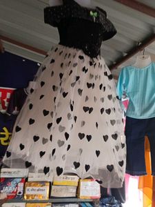 Sparkling Black and White Heart Gown