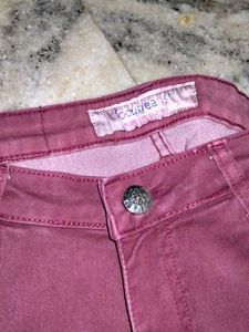 Burgundy Denim Jeans