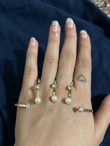 Elegant Pearl &amp; Diamond Drop Statement Ring