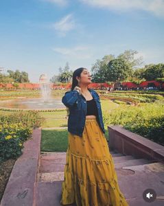 Yellow Tiered Ethnic Skirt