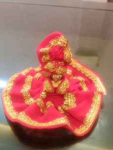 Beautiful Red & Gold dress for krishna ji