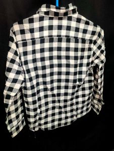 Chic Black &amp; White Checked Flannel Shirt