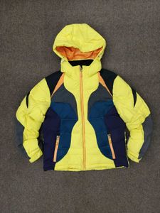 Color Block Puffer Jacket with Hood