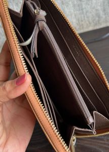 DKNY leather Orange Zip Around Wallet