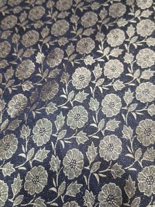 Black floral brocade material