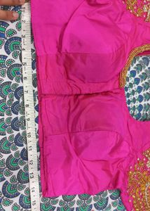 Vibrant Pink Bridal maggam work Blouse