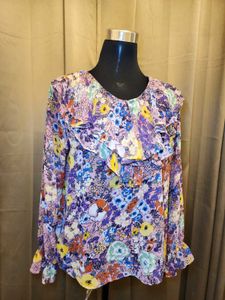 Floral Ruffle Long Sleeve Top