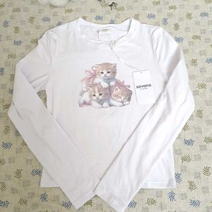 Cute Kitten Graphic Pullover T-shirt