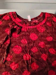 Vintage Brown &amp; Red Polka Dot Dress