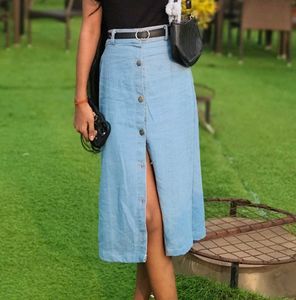 Denim Button-Up skirt ( free delivery)