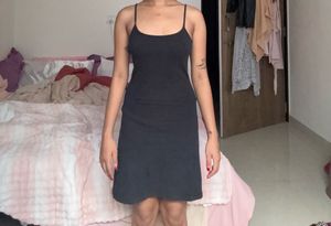 Black Spaghetti Strap Mini Dress