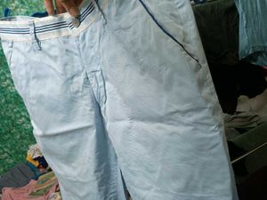 Men’s Stylish Blue/Cyan Straight Fit Pants (Size 3