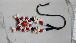 ethnic fabric Shell Necklace