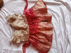 Girls pattu pavada frock type