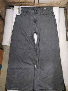 Roadster Gray Wide Leg Denim Jeans
