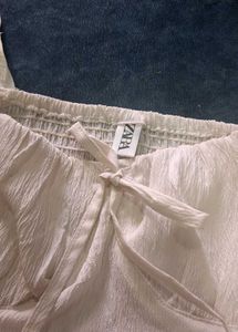 White sweetheart neckline Top