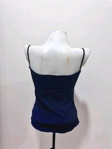 Chic Royal Blue Lace Trim Camisole Top