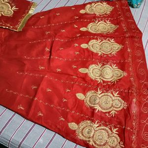 Red &amp; Gold Rajathani Suit